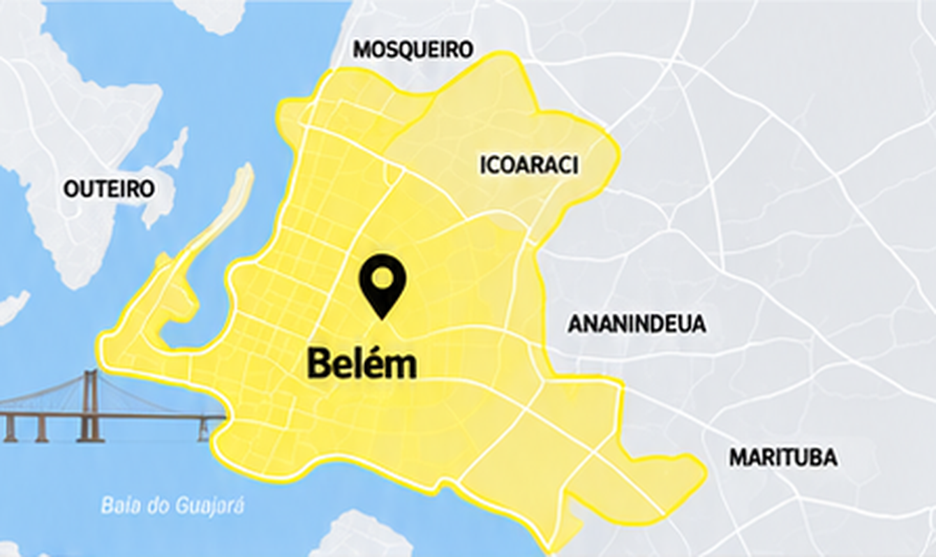 Mapa ilustrativo de Belém e municípios próximos